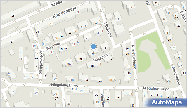Warszawa, Hozjusza Stanisława, 5A, mapa Warszawy