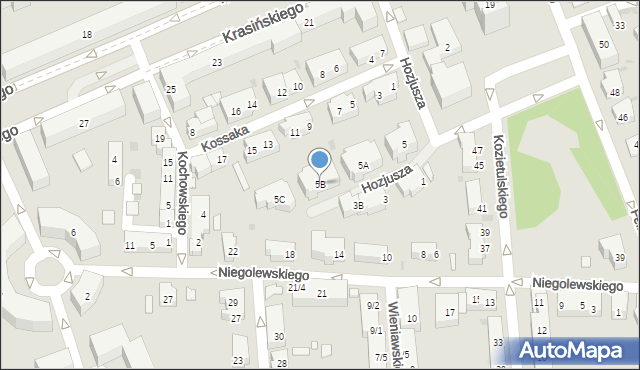Warszawa, Hozjusza Stanisława, 5B, mapa Warszawy