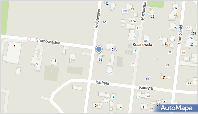 Warszawa, Hołubcowa, 56A, mapa Warszawy