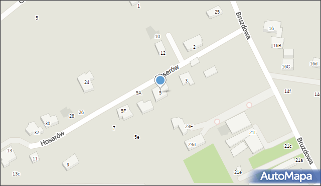 Warszawa, Hoserów, 5, mapa Warszawy