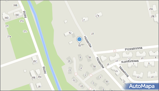 Warszawa, Hoserów, 54, mapa Warszawy