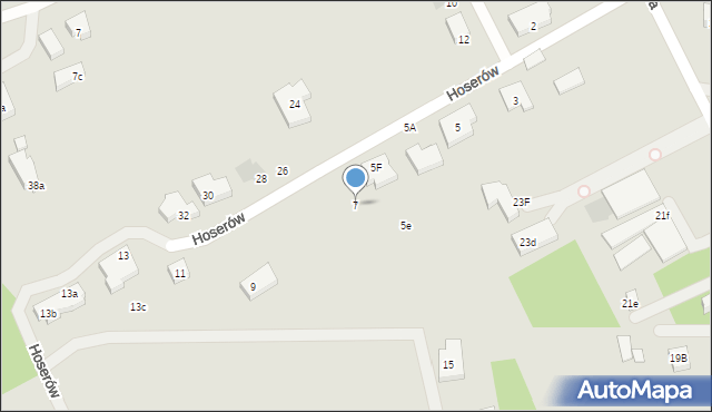 Warszawa, Hoserów, 7, mapa Warszawy