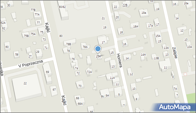 Warszawa, Homera, 15A, mapa Warszawy