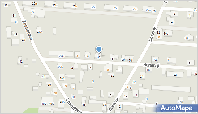 Warszawa, Hortensji, 3b, mapa Warszawy