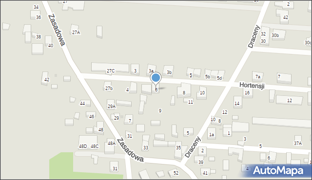 Warszawa, Hortensji, 6, mapa Warszawy