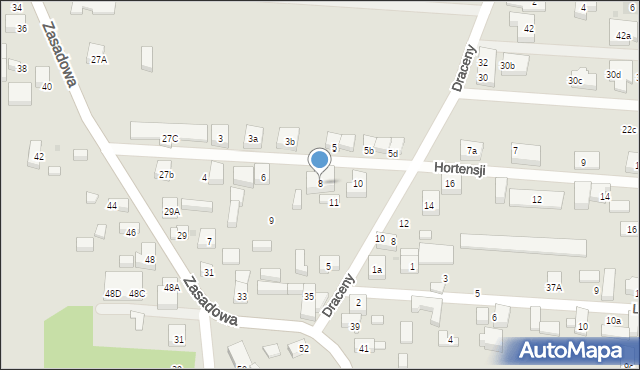 Warszawa, Hortensji, 8, mapa Warszawy