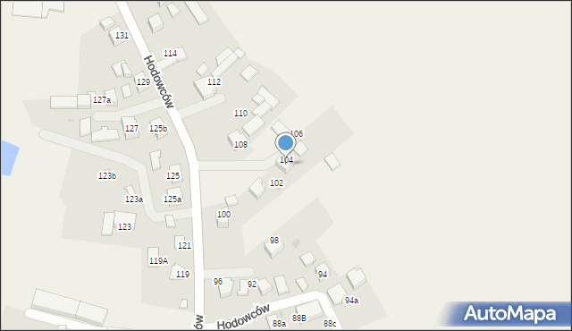 Wisła Wielka, Hodowców, 106a, mapa Wisła Wielka