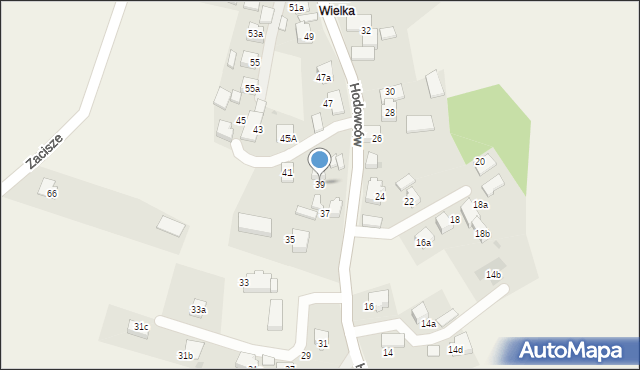 Wisła Wielka, Hodowców, 39, mapa Wisła Wielka