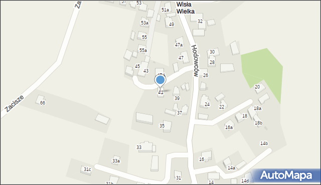 Wisła Wielka, Hodowców, 41, mapa Wisła Wielka