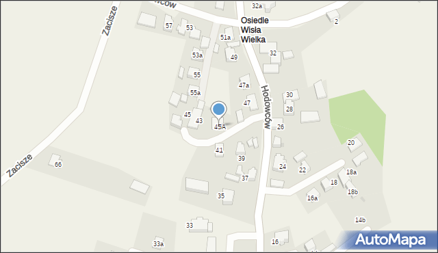 Wisła Wielka, Hodowców, 45A, mapa Wisła Wielka