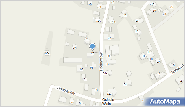 Wisła Wielka, Hodowców, 67, mapa Wisła Wielka