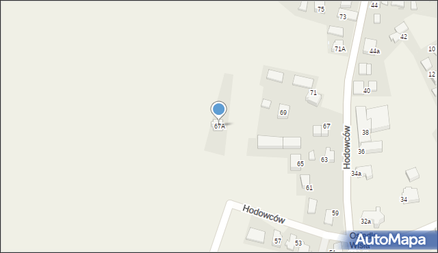 Wisła Wielka, Hodowców, 67A, mapa Wisła Wielka