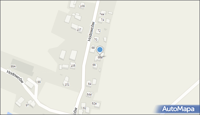 Wisła Wielka, Hodowców, 68a, mapa Wisła Wielka