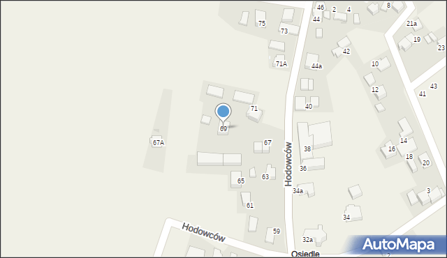 Wisła Wielka, Hodowców, 69, mapa Wisła Wielka