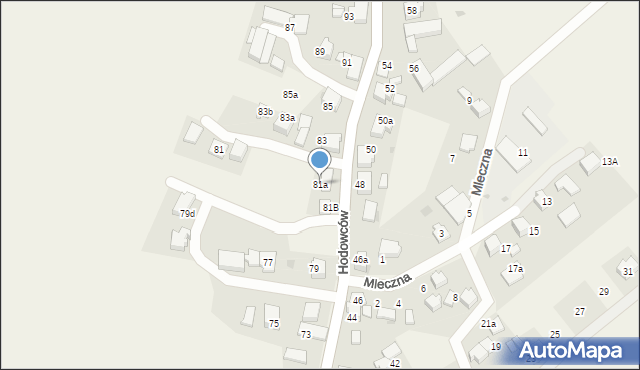 Wisła Wielka, Hodowców, 81a, mapa Wisła Wielka