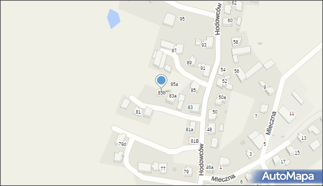 Wisła Wielka, Hodowców, 83b, mapa Wisła Wielka