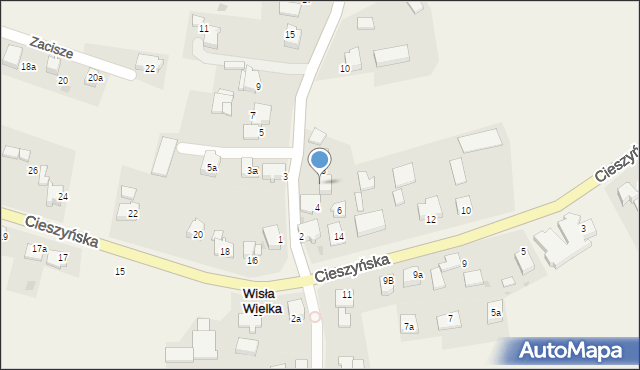 Wisła Wielka, Hodowców, 8A, mapa Wisła Wielka