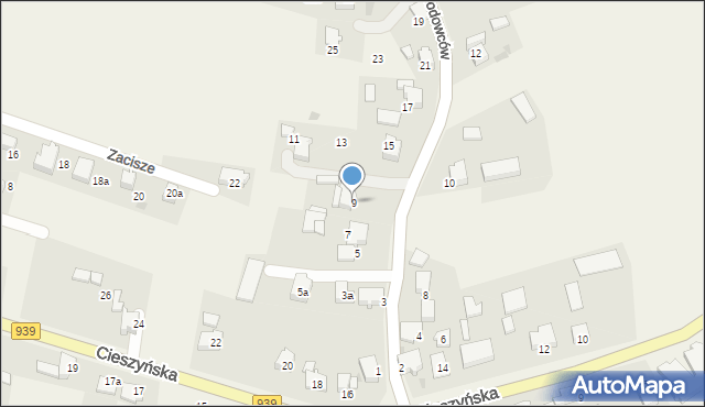 Wisła Wielka, Hodowców, 9, mapa Wisła Wielka