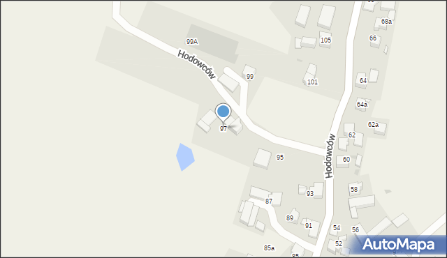 Wisła Wielka, Hodowców, 97, mapa Wisła Wielka