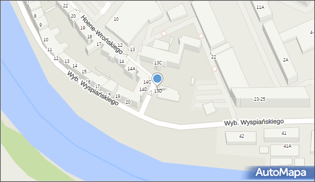 Wrocław, Hoene-Wrońskiego Józefa Marii, 13D, mapa Wrocławia