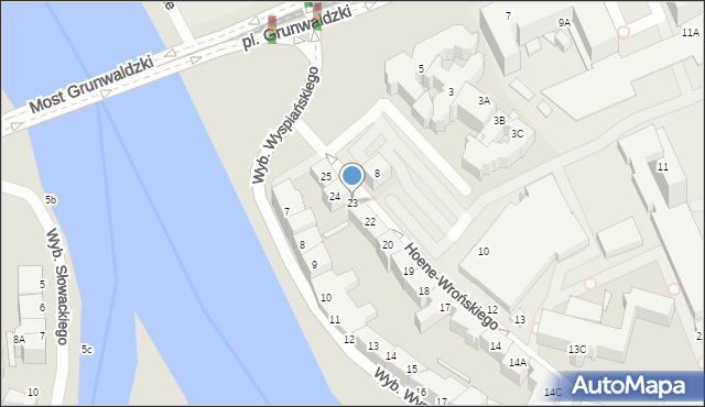Wrocław, Hoene-Wrońskiego Józefa Marii, 23, mapa Wrocławia