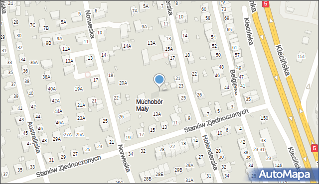 Wrocław, Holenderska, 23a, mapa Wrocławia