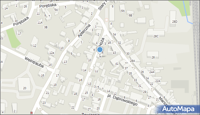 Zawiercie, Hoża, 7, mapa Zawiercie