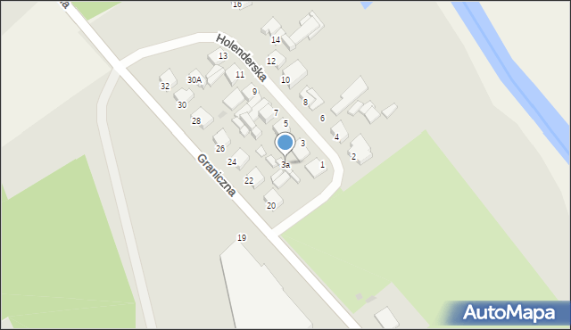 Zbąszyń, Holenderska, 3a, mapa Zbąszyń