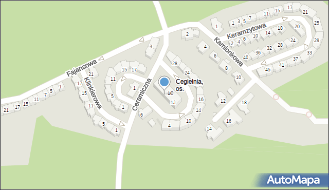 Zielona Góra, Hoffmana, 1H, mapa Zielona Góra