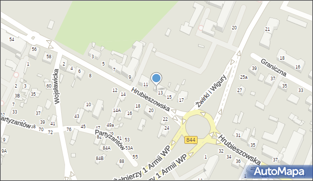 Chełm, Hrubieszowska, 13a, mapa Chełma