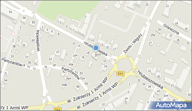 Chełm, Hrubieszowska, 20, mapa Chełma