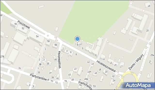 Chełm, Hrubieszowska, 3, mapa Chełma