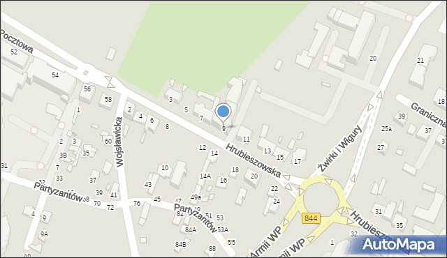 Chełm, Hrubieszowska, 9, mapa Chełma