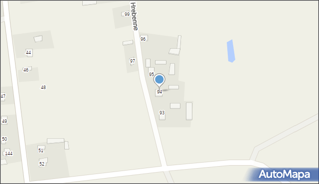 Hrebenne, Hrebenne, 94, mapa Hrebenne