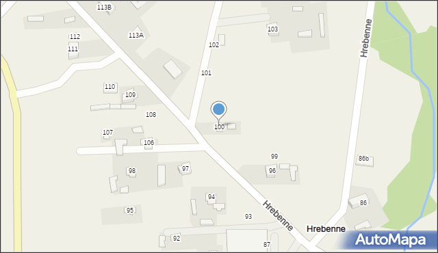 Hrebenne, Hrebenne, 100, mapa Hrebenne