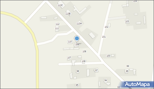 Hrebenne, Hrebenne, 109, mapa Hrebenne