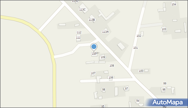 Hrebenne, Hrebenne, 110, mapa Hrebenne