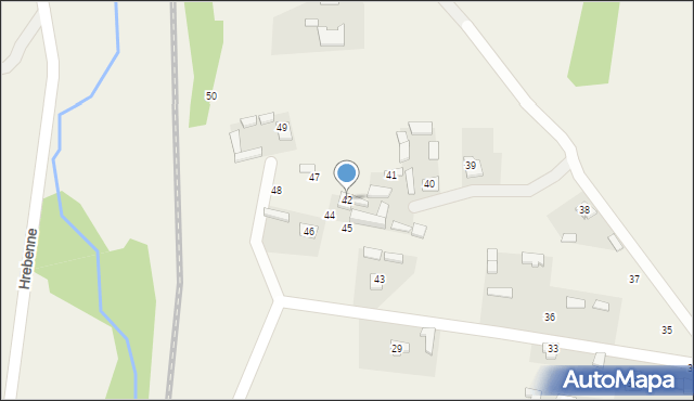 Hrebenne, Hrebenne, 42, mapa Hrebenne