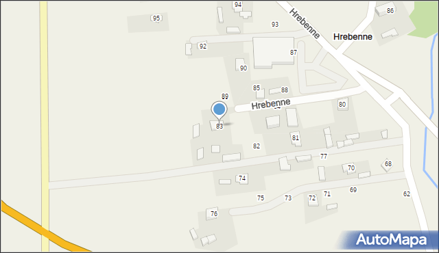 Hrebenne, Hrebenne, 83, mapa Hrebenne