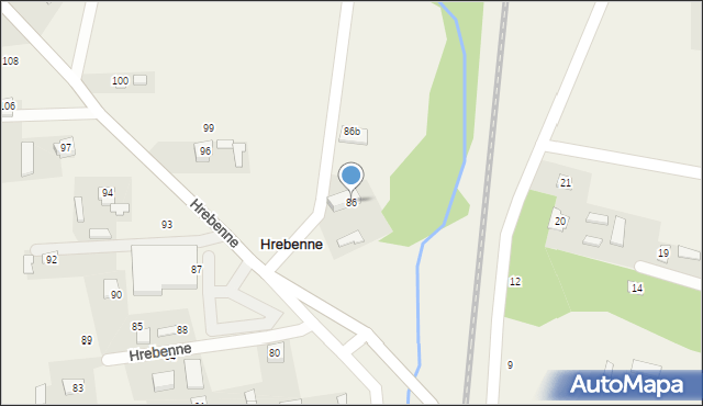Hrebenne, Hrebenne, 86, mapa Hrebenne