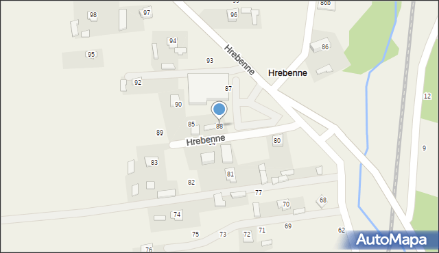 Hrebenne, Hrebenne, 88, mapa Hrebenne