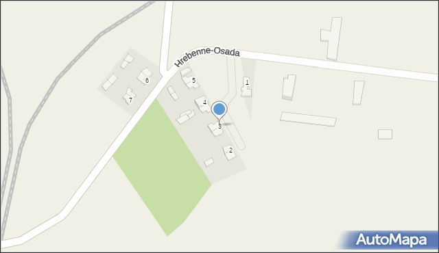 Hrebenne, Hrebenne-Osada, 3, mapa Hrebenne