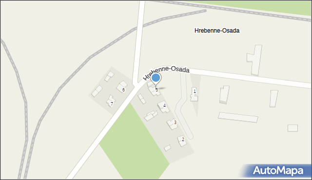 Hrebenne, Hrebenne-Osada, 5, mapa Hrebenne