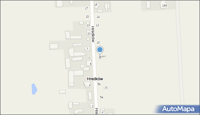 Hredków, Hredków, 8, mapa Hredków