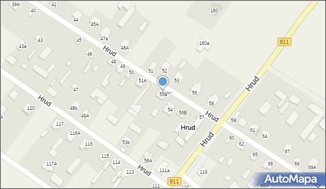 Hrud, Hrud, 53a, mapa Hrud