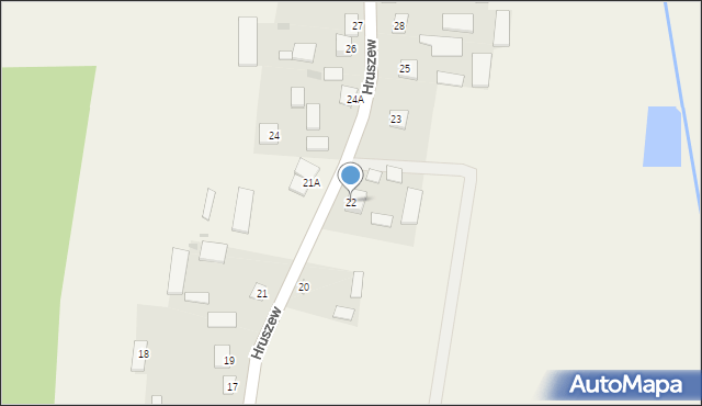 Hruszew, Hruszew, 22, mapa Hruszew