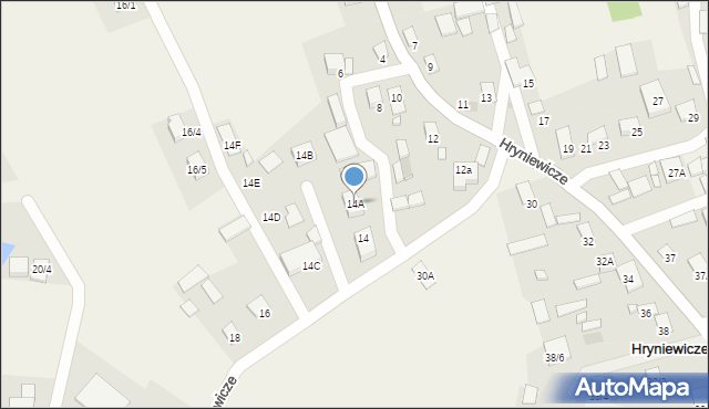 Hryniewicze, Hryniewicze, 14A, mapa Hryniewicze