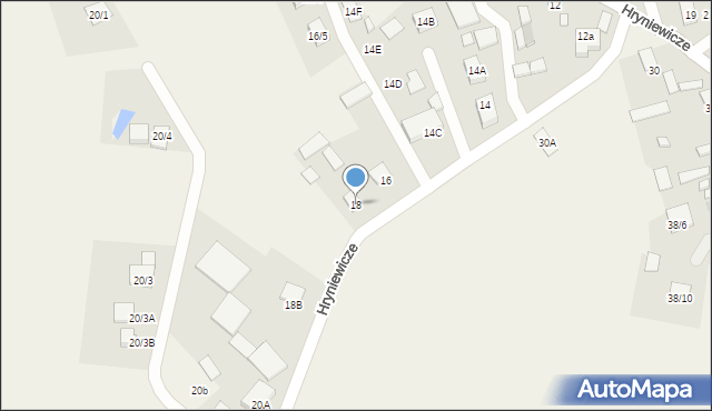 Hryniewicze, Hryniewicze, 18, mapa Hryniewicze