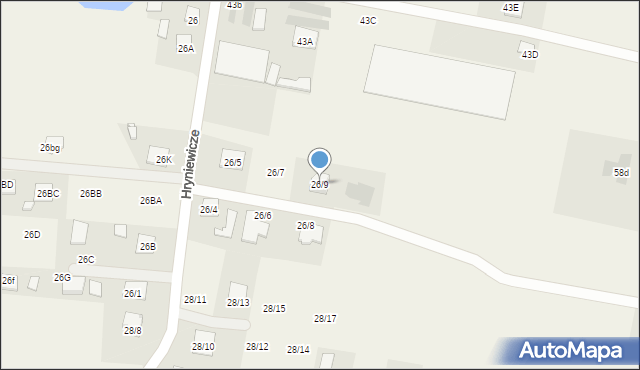 Hryniewicze, Hryniewicze, 26/9, mapa Hryniewicze