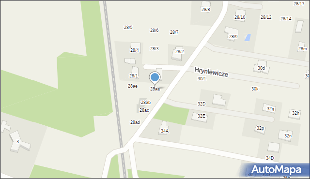Hryniewicze, Hryniewicze, 28aa, mapa Hryniewicze
